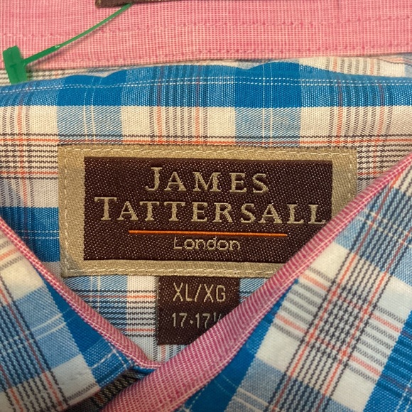 JAMES TATTERSALL Button Down Size XL Long Sleeve Plaid Shirt - Picture 2 of 8